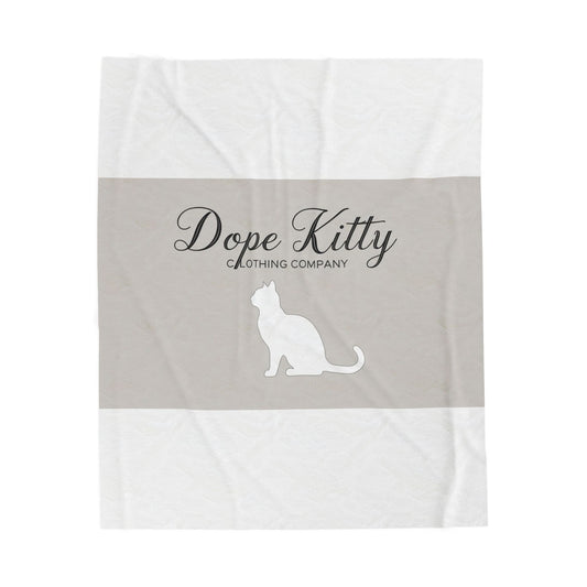 Dope Kitty Velveteen Plush Blanket - Cozy Cat Themed Throw for Pet Lovers