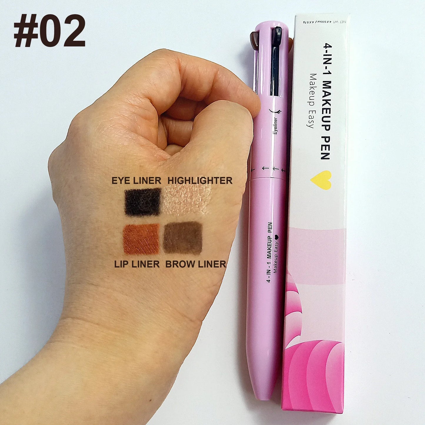 Glamdefine™ 4-In-1 Precision Makeup Pen – Eyeliner, Eyebrow, Contour & Lip Liner in One Long-Lasting Waterproof Tool
