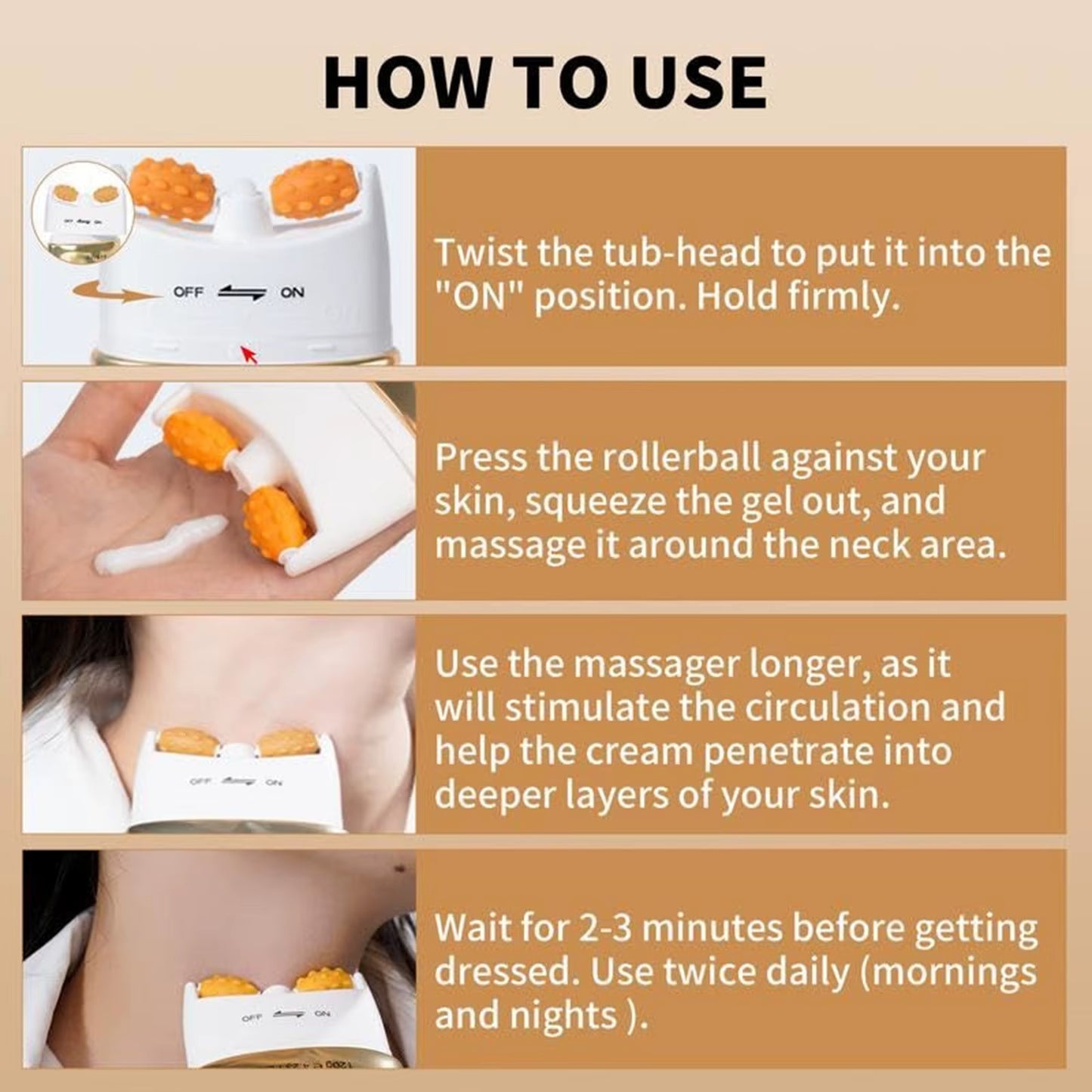 Necklift Pro™ – Firming & Line-Reducing Neck Roller Cream (120G)